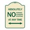 Signmission Absolutely No Parking Standing or Stopping at Anytime with Bidirectional Arrow, A-DES-TG-1824-24359 A-DES-TG-1824-24359 - alternate 1